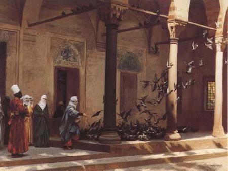 Jean Leon Gerome Les Pigeons (mk32) Sweden oil painting art